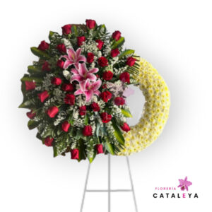 CORONA FUNEBRE ROJA